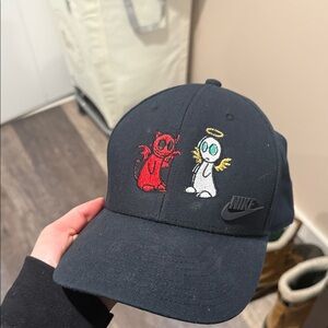 Nike Black Cap with Red and White Embroidery